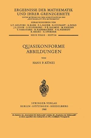 Bild des Verkufers fr Quasikonforme Abbildungen zum Verkauf von BuchWeltWeit Ludwig Meier e.K.