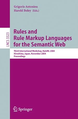 Immagine del venditore per Rules and Rule Markup Languages for the Semantic Web venduto da BuchWeltWeit Ludwig Meier e.K.