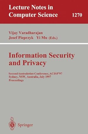 Seller image for Information Security and Privacy for sale by BuchWeltWeit Ludwig Meier e.K.