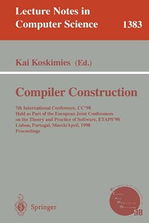 Imagen del vendedor de Compiler Construction a la venta por BuchWeltWeit Ludwig Meier e.K.