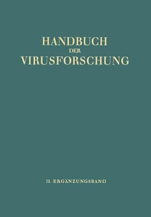 Bild des Verkufers fr Handbuch der Virusforschung zum Verkauf von BuchWeltWeit Ludwig Meier e.K.
