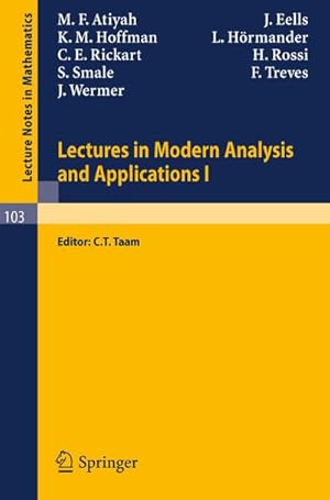Bild des Verkufers fr Lectures in Modern Analysis and Applications I zum Verkauf von BuchWeltWeit Ludwig Meier e.K.