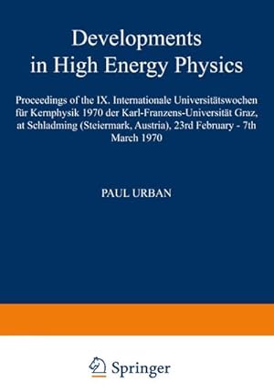 Bild des Verkufers fr Developments in High Energy Physics zum Verkauf von BuchWeltWeit Ludwig Meier e.K.