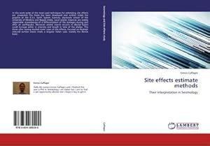 Seller image for Site effects estimate methods for sale by BuchWeltWeit Ludwig Meier e.K.