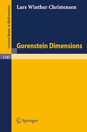 Bild des Verkufers fr Gorenstein Dimensions zum Verkauf von BuchWeltWeit Ludwig Meier e.K.