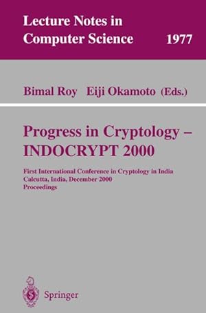 Bild des Verkufers fr Progress in Cryptology - INDOCRYPT 2000 zum Verkauf von BuchWeltWeit Ludwig Meier e.K.