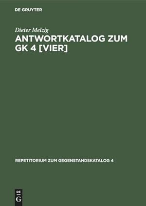 Seller image for Antwortkatalog zum GK 4 [vier] for sale by BuchWeltWeit Ludwig Meier e.K.