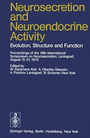 Bild des Verkufers fr Neurosecretion and Neuroendocrine Activity zum Verkauf von BuchWeltWeit Ludwig Meier e.K.