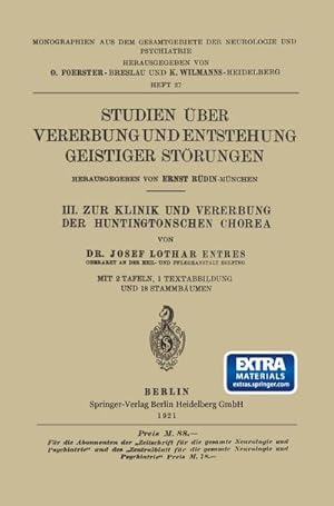 Bild des Verkufers fr III. Zur Klinik und Vererbung der Huntingtonschen Chorea zum Verkauf von BuchWeltWeit Ludwig Meier e.K.