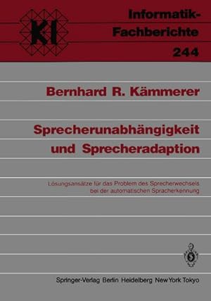 Seller image for Sprecherunabhngigkeit und Sprecheradaption for sale by BuchWeltWeit Ludwig Meier e.K.