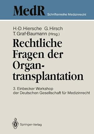 Seller image for Rechtliche Fragen der Organtransplantation for sale by BuchWeltWeit Ludwig Meier e.K.