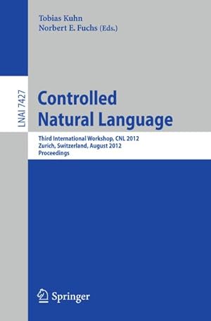 Imagen del vendedor de Controlled Natural Language a la venta por BuchWeltWeit Ludwig Meier e.K.