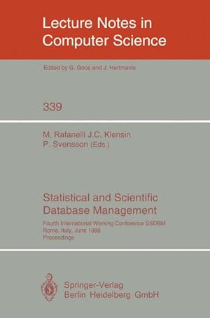 Image du vendeur pour Statistical and Scientific Database Management mis en vente par BuchWeltWeit Ludwig Meier e.K.