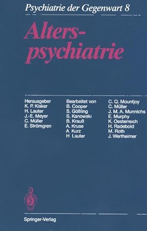 Seller image for Alterspsychiatrie for sale by BuchWeltWeit Ludwig Meier e.K.