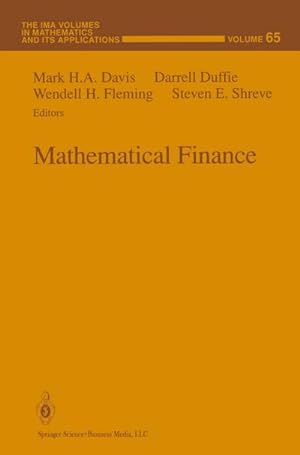 Image du vendeur pour Mathematical Finance mis en vente par BuchWeltWeit Ludwig Meier e.K.