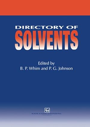 Seller image for Directory of Solvents for sale by BuchWeltWeit Ludwig Meier e.K.