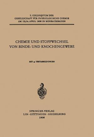 Seller image for Chemie und Stoffwechsel von Binde- und Knochengewebe for sale by BuchWeltWeit Ludwig Meier e.K.