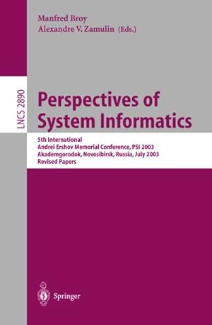 Image du vendeur pour Perspectives of Systems Informatics mis en vente par BuchWeltWeit Ludwig Meier e.K.