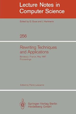 Imagen del vendedor de Rewriting Techniques and Applications a la venta por BuchWeltWeit Ludwig Meier e.K.