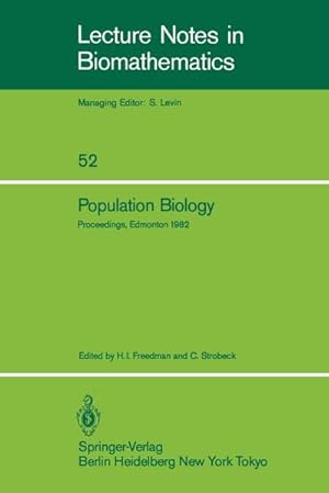 Imagen del vendedor de Population Biology a la venta por BuchWeltWeit Ludwig Meier e.K.