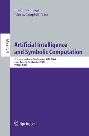 Bild des Verkufers fr Artificial Intelligence and Symbolic Computation zum Verkauf von BuchWeltWeit Ludwig Meier e.K.