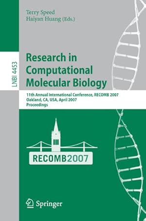 Immagine del venditore per Research in Computational Molecular Biology venduto da BuchWeltWeit Ludwig Meier e.K.