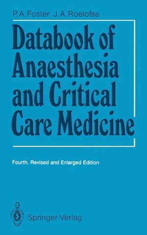 Bild des Verkufers fr Databook of Anaesthesia and Critical Care Medicine zum Verkauf von BuchWeltWeit Ludwig Meier e.K.