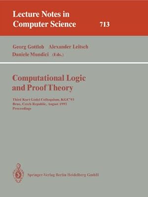 Image du vendeur pour Computational Logic and Proof Theory mis en vente par BuchWeltWeit Ludwig Meier e.K.