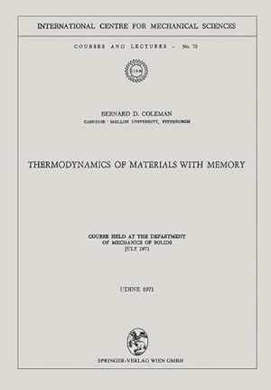 Seller image for Thermodynamics of Materials with Memory for sale by BuchWeltWeit Ludwig Meier e.K.