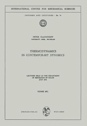 Seller image for Thermodynamics in Contemporary Dynamics for sale by BuchWeltWeit Ludwig Meier e.K.