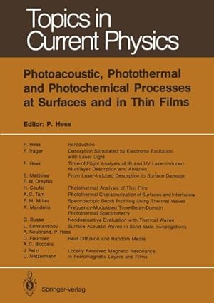 Bild des Verkufers fr Photoacoustic, Photothermal and Photochemical Processes at Surfaces and in Thin Films zum Verkauf von BuchWeltWeit Ludwig Meier e.K.