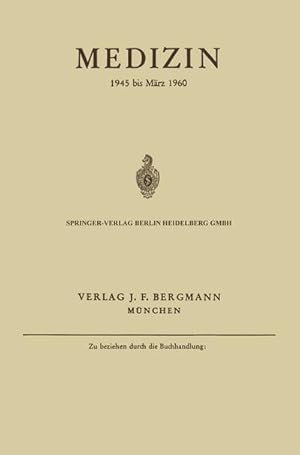 Bild des Verkufers fr Medizin zum Verkauf von BuchWeltWeit Ludwig Meier e.K.