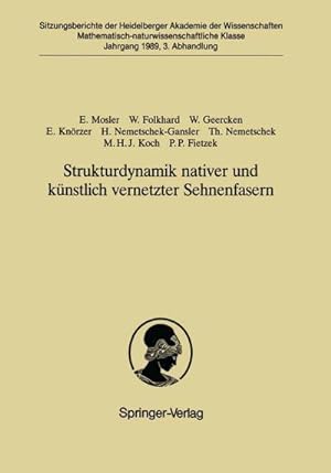 Imagen del vendedor de Strukturdynamik nativer und knstlich vernetzter Sehnenfasern a la venta por BuchWeltWeit Ludwig Meier e.K.