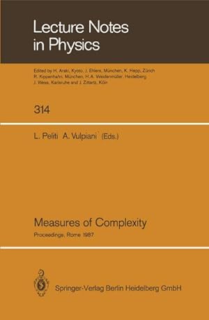 Immagine del venditore per Measures of Complexity venduto da BuchWeltWeit Ludwig Meier e.K.