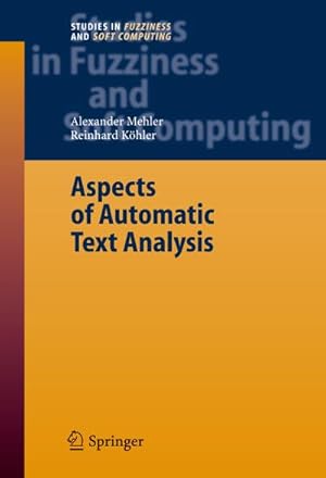 Bild des Verkufers fr Aspects of Automatic Text Analysis zum Verkauf von BuchWeltWeit Ludwig Meier e.K.