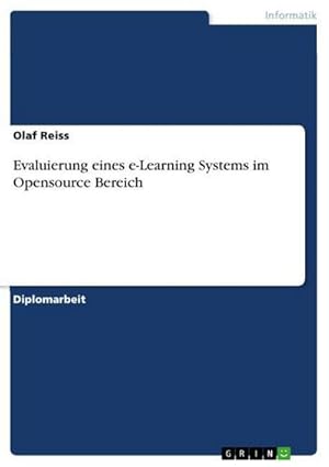 Seller image for Evaluierung eines e-Learning Systems im Opensource Bereich for sale by BuchWeltWeit Ludwig Meier e.K.