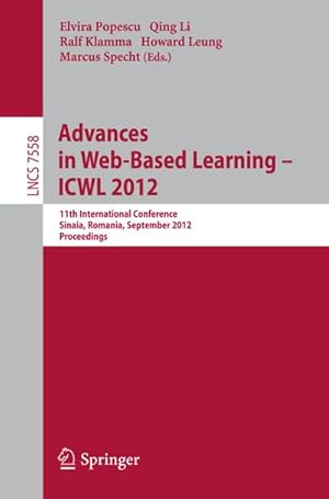 Bild des Verkufers fr Advances in Web-based Learning - ICWL 2012 zum Verkauf von BuchWeltWeit Ludwig Meier e.K.