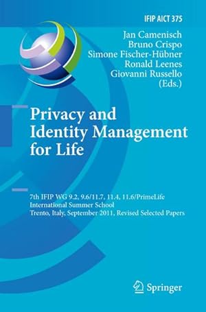 Immagine del venditore per Privacy and Identity Management for Life venduto da BuchWeltWeit Ludwig Meier e.K.