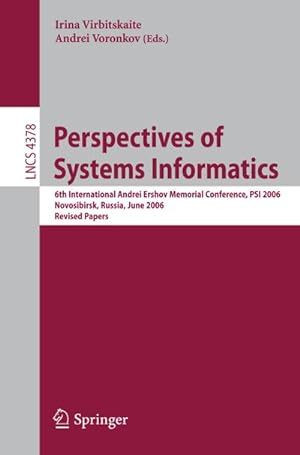 Immagine del venditore per Perspectives of Systems Informatics venduto da BuchWeltWeit Ludwig Meier e.K.