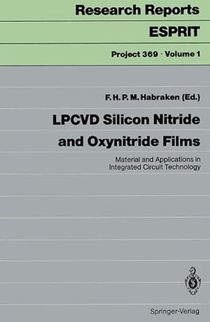 Imagen del vendedor de LPCVD Silicon Nitride and Oxynitride Films a la venta por BuchWeltWeit Ludwig Meier e.K.