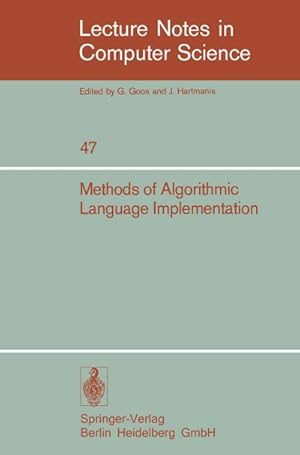 Imagen del vendedor de Methods of Algorithmic Language Implementation a la venta por BuchWeltWeit Ludwig Meier e.K.