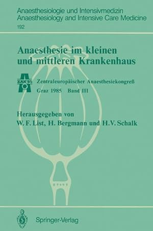 Seller image for Anaesthesie im kleinen und mittleren Krankenhaus for sale by BuchWeltWeit Ludwig Meier e.K.