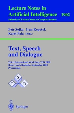 Immagine del venditore per Text, Speech and Dialogue venduto da BuchWeltWeit Ludwig Meier e.K.