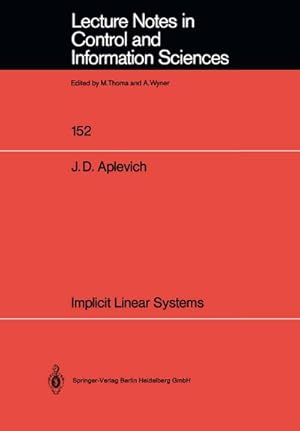 Seller image for Implicit Linear Systems for sale by BuchWeltWeit Ludwig Meier e.K.