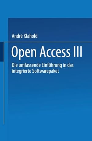 Bild des Verkufers fr Open Access III zum Verkauf von BuchWeltWeit Ludwig Meier e.K.