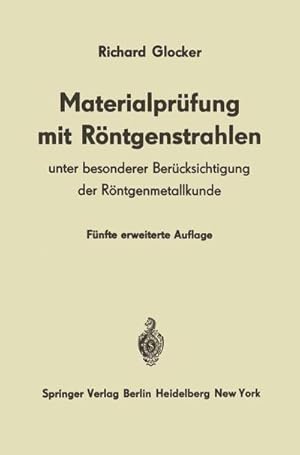 Seller image for Materialprfung mit Rntgenstrahlen for sale by BuchWeltWeit Ludwig Meier e.K.