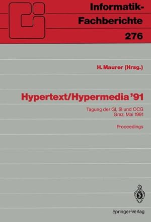 Imagen del vendedor de Hypertext / Hypermedia 91 a la venta por BuchWeltWeit Ludwig Meier e.K.