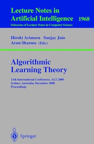 Bild des Verkufers fr Algorithmic Learning Theory zum Verkauf von BuchWeltWeit Ludwig Meier e.K.
