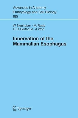 Image du vendeur pour Innervation of the Mammalian Esophagus mis en vente par BuchWeltWeit Ludwig Meier e.K.