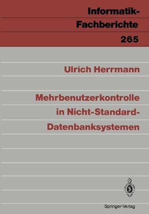 Immagine del venditore per Mehrbenutzerkontrolle in Nicht-Standard-Datenbanksystemen venduto da BuchWeltWeit Ludwig Meier e.K.